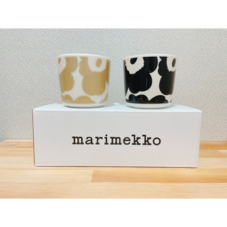 marimekko - セール　マリメッコ　ウニッコ　ベージュホワイト　ブラックホワイト　ラテマグ
