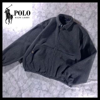 ポロラルフローレン(POLO RALPH LAUREN)の80s 90s USA製 ラルフローレン スイングトップ フリース XL グレー(ブルゾン)