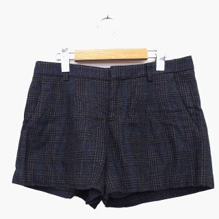 ユニクロ(UNIQLO)のユニクロ UNIQLO ショート パンツ グレンチェック 柄 ウール混 タック(ショートパンツ)