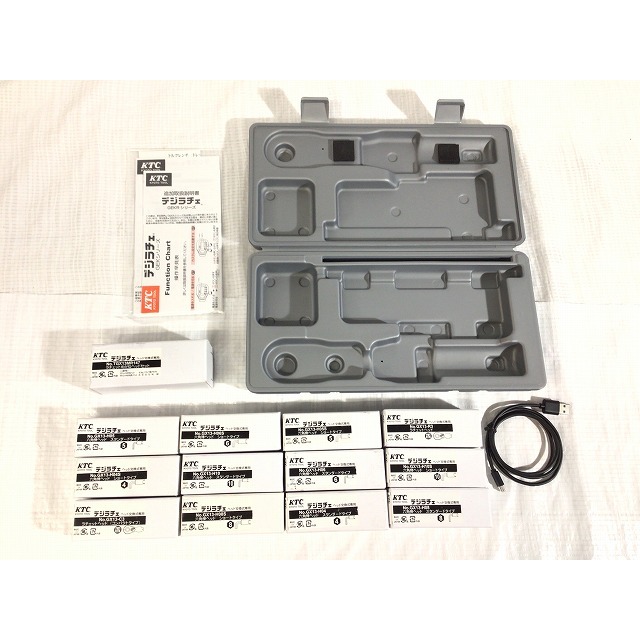 ☆未使用品 交換ヘッド13点付♪☆KTC 京都機械工具 デジタルトルクレンチ GEKR040-X13 ヘッド交換式 充電式 62278