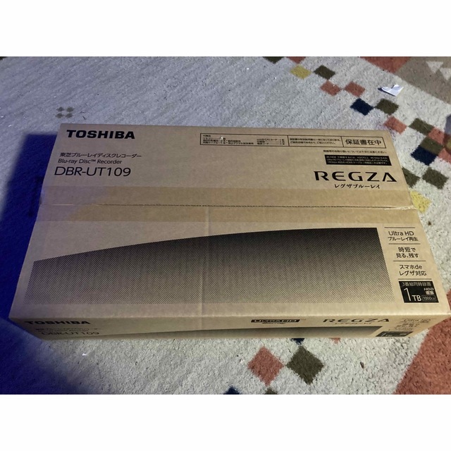 東芝(トウシバ)の【新品未開封】 TOSHIBA REGZA レグザブルーレイ DBR-UT109 スマホ/家電/カメラのテレビ/映像機器(ブルーレイレコーダー)の商品写真