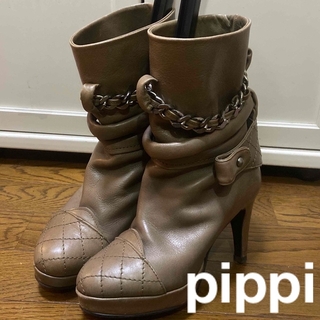 Pippi - 新品♪pippi ピッピ 本革ハイヒールショートブーツ(37)BE の
