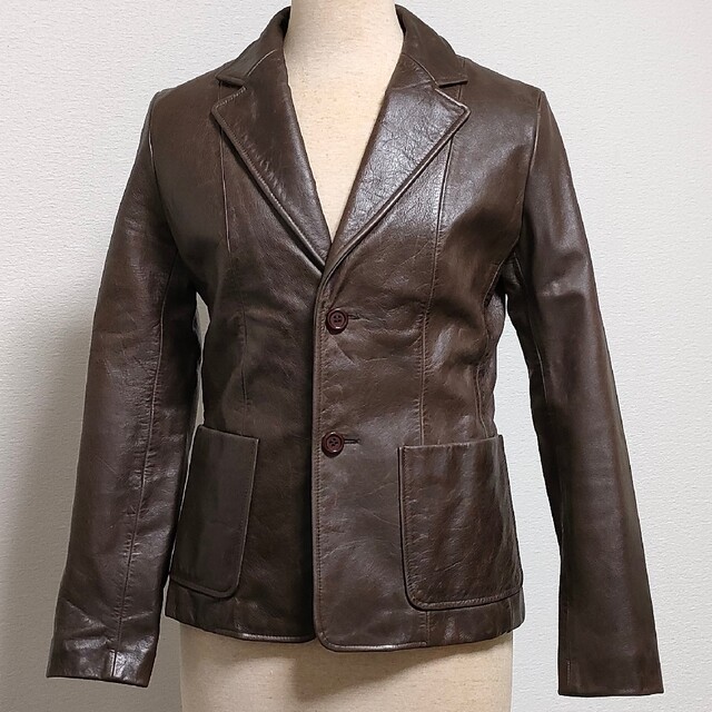 イネド　レザージャケット　牛革　サイズ2 レディースのジャケット/アウター(テーラードジャケット)の商品写真