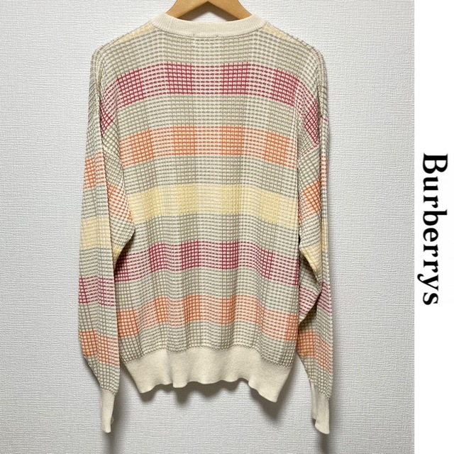 BURBERRY(バーバリー)のBurberrys　ワッフルニット　バーバリー　90s　セーター　貴重　チェック メンズのトップス(ニット/セーター)の商品写真