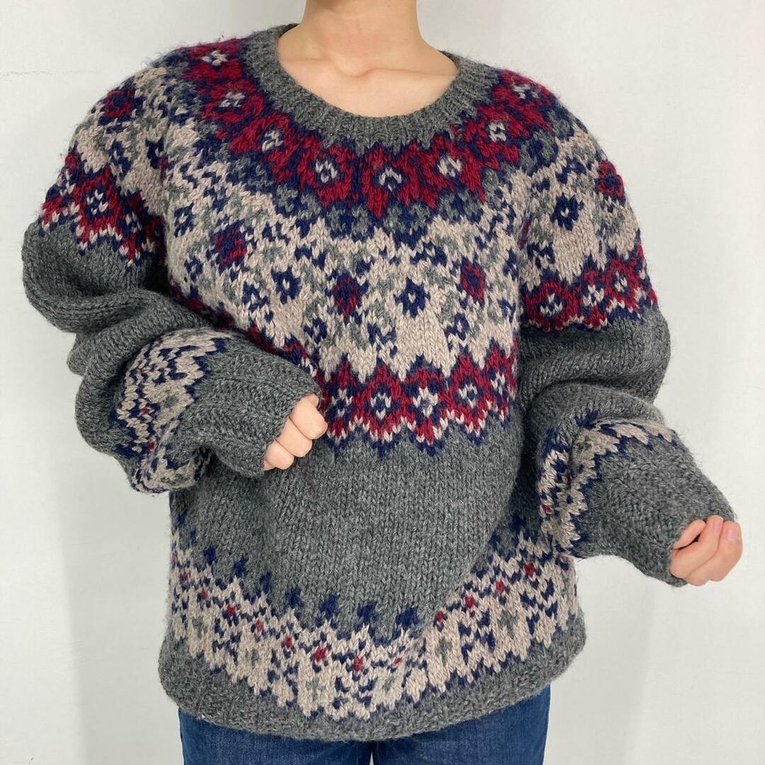 古着 Authentic gap clothing HAND KNIT ハンドニット ノルディックセーター レディースXL /eaa296432 レディースのトップス(ニット/セーター)の商品写真