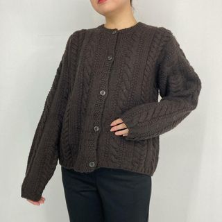 ジェイクルー(J.Crew)の古着 ジェイクルー J.Crew ケーブル編み ウールニットカーディガン レディースL /eaa297879(カーディガン)