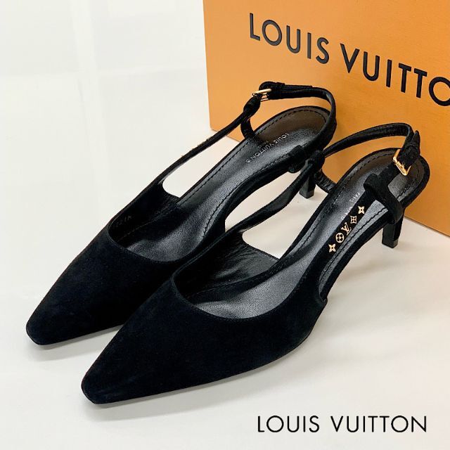 最安 LOUIS パンプス モノグラムスタッズ スエード シグネチャー