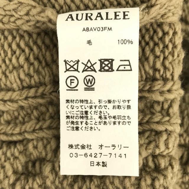 【美品】 AURALEE / オーラリー | FRENCH MERINO ARAN KNIT VEST アランニットベスト | 0 | KHAKI BEIGE | レディース