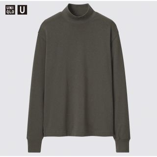 ユニクロ(UNIQLO)の新品未使用 ユニクロ ヒートテックコットンモックネックTシャツ ダークグレー S(Tシャツ(長袖/七分))