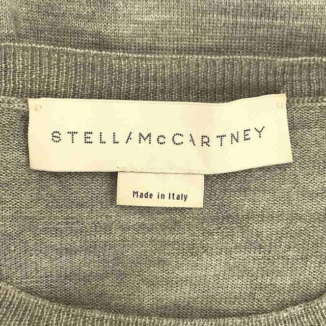 STELLA McCARTNEY / ステラマッカートニー | ウール シルク レタード ワッペン ニット | 36 | グレー | レディース