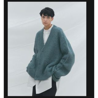 シュタイン(stein)のALPACA WOOL VNECK CARDIGAN (ASH BLUE)(ニット/セーター)