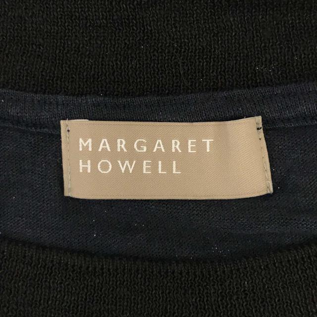 MARGARET HOWELL(マーガレットハウエル)のMARGARET HOWELL / マーガレットハウエル | LINEN JERSEY リネン ジャージーフレンチスリーブ シアー ニット | 2 | ダークネイビー | レディース レディースのトップス(ニット/セーター)の商品写真