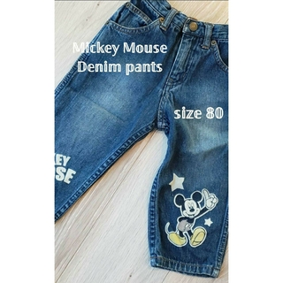 ディズニー(Disney)のデニムパンツ ミッキーマウス 80　ディズニー 子供服(パンツ)