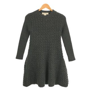 ステラマッカートニー(Stella McCartney)のSTELLA McCARTNEY / ステラマッカートニー | ウール レーヨン ケーブル ニット 袖 リブ 切替 フレア ワンピース | 38 | グレー | レディース(ミニワンピース)