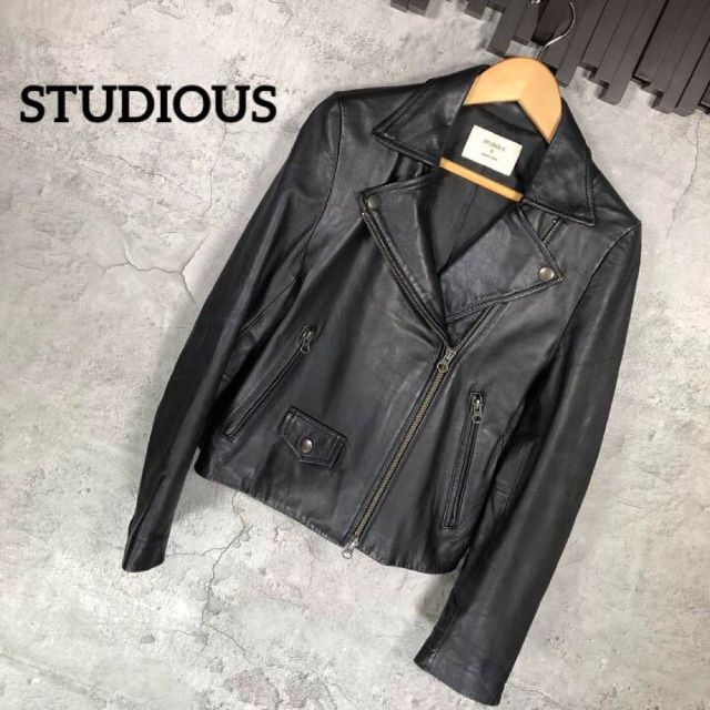 STUDIOUS(ステュディオス)の『STUDIOUS』ステュディオス(0)レザーライダースジャケット レディースのジャケット/アウター(ライダースジャケット)の商品写真
