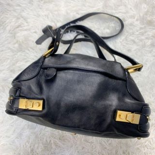 クロエ(Chloe)のchloe クロエ レザー ショルダーバッグ ハンドバッグ  ブラック 2way(ショルダーバッグ)