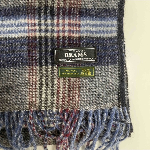 BEAMS(ビームス)のBEAMS　マフラー　ウールマフラー　メンズ　チェック柄　シンプル メンズのファッション小物(マフラー)の商品写真