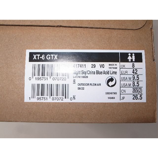 SALOMON XT-6 GTX ゴアテックス 26.5cm NIGHT SKY 1