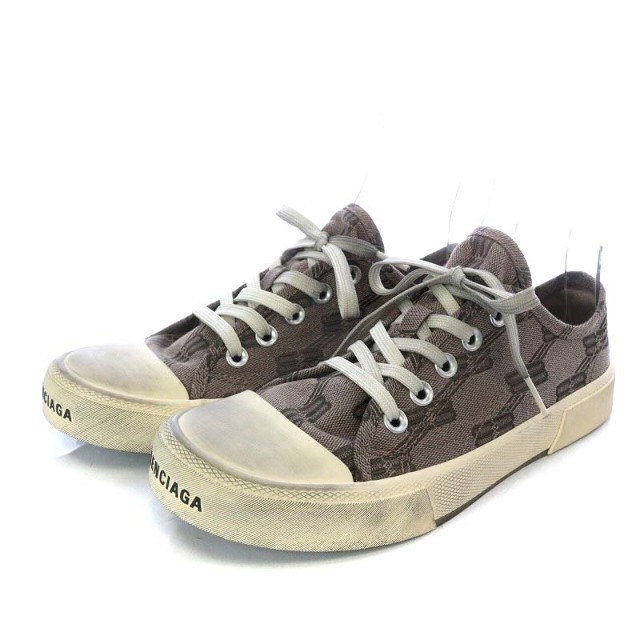 バレンシアガ 688757 Paris Low Top BB 37 茶色