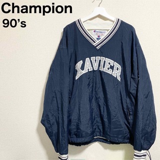 チャンピオン(Champion)の90s チャンピオン XAVIER ナイロンジャケット ザビエル大学 ビッグロゴ(ナイロンジャケット)