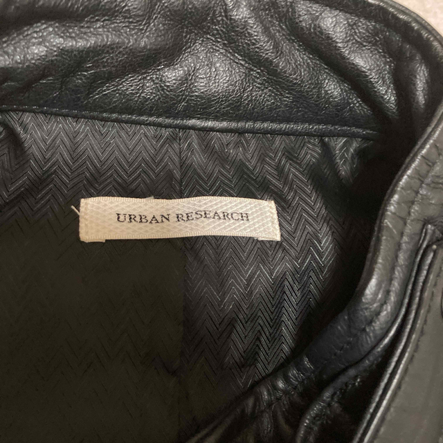 URBAN RESEARCH(アーバンリサーチ)のURBAN RESEARCH　豚革　ライダース　レザージャケット　ブラック レディースのジャケット/アウター(ライダースジャケット)の商品写真
