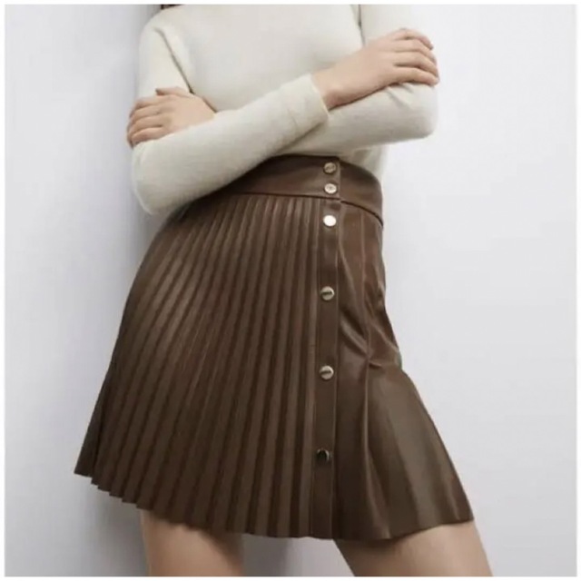 ZARA - zara レザー風プリーツミニスカートの通販 by ms shop ZARA - zara レザー風プリーツミニスカートの通販 by ms shop