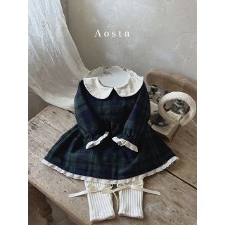 aosta wool check dress ベビー ワンピース ドレス(ワンピース)