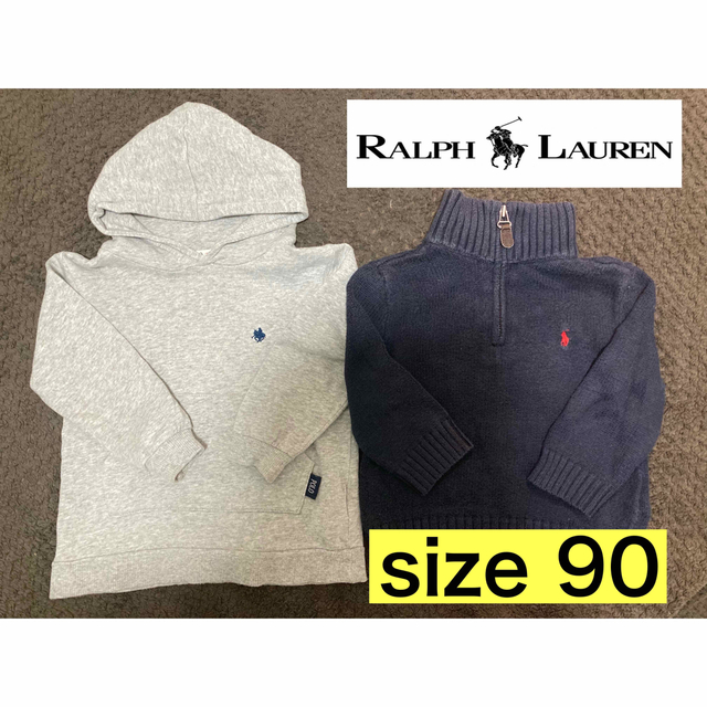 POLO RALPH LAUREN(ポロラルフローレン)のポロ　ラルフローレン　パーカー　ニット　90 95 キッズ/ベビー/マタニティのキッズ服男の子用(90cm~)(ニット)の商品写真