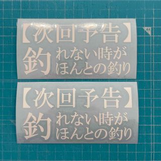 送料無料 2枚セット釣り カッティングステッカー 白色(その他)