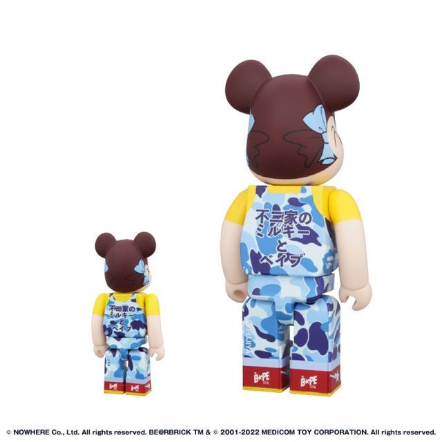 BE＠RBRICK BAPE(R)× ペコちゃん 100% 400% ブルー