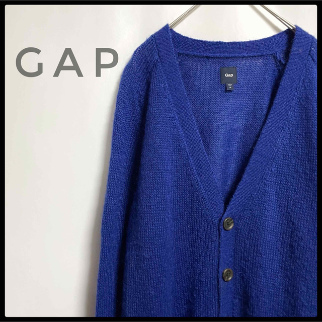 GAP(ギャップ)のレア　GAP モヘヤ40% ニット　カーディガン　ブルー　セーター　ユニセックス メンズのトップス(カーディガン)の商品写真