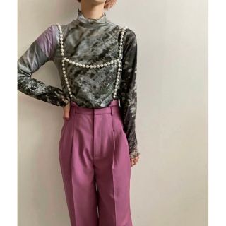 アメリヴィンテージ(Ameri VINTAGE)の正規品) Ameri Vintage CAMILA SHEER CUT TOP(カットソー(長袖/七分))