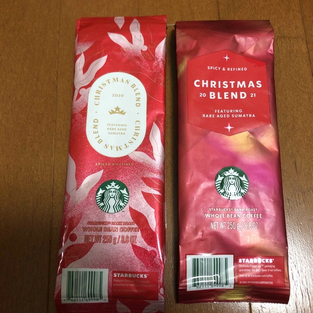スタバ　コーヒー豆袋　空袋　クリスマス柄他　5枚 ハンドメイドの素材/材料(各種パーツ)の商品写真