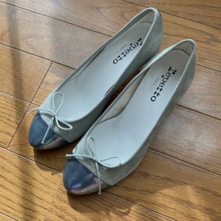 良品 レペット repetto バレエシューズ 本革 パンプス シルバー