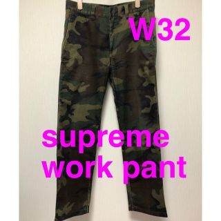 シュプリーム(Supreme)のsupreme work pant W32 ワークパンツ　カモフラ　迷彩(ワークパンツ/カーゴパンツ)