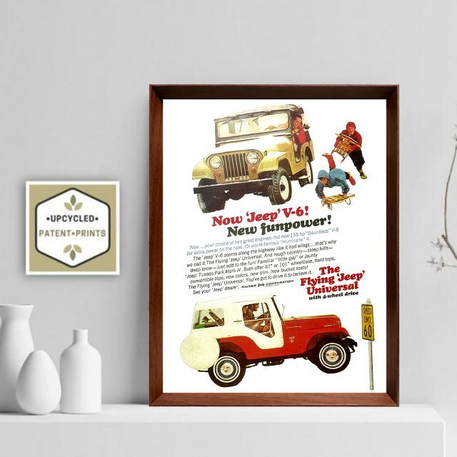 JEEP ジープ 1960年代 アメリカ ヴィンテージ 広告 額付 ポスターの