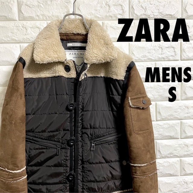 ZARA ザラ　中綿ボアジャケット　ブルゾン　スエード　メンズSサイズ