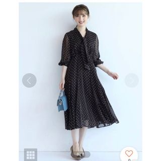 アプワイザーリッシェ(Apuweiser-riche)の新品❤︎アプワイザーリッシェ❤︎ ベルト付きレディボウタイワンピース(ロングワンピース/マキシワンピース)