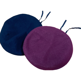 ユニクロ(UNIQLO)のベレー帽 黒 ブラック ワインレッド 赤(ハンチング/ベレー帽)