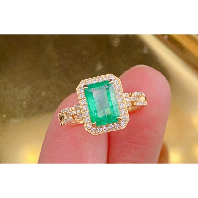 トルマリン⭐天然 エメラルド ダイヤ リング k18 3.1ct - リング(指輪)