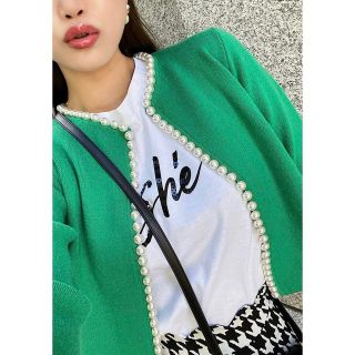 Ma❤︎様専用】sheller ジャケットライクパールカーディガンの通販 by