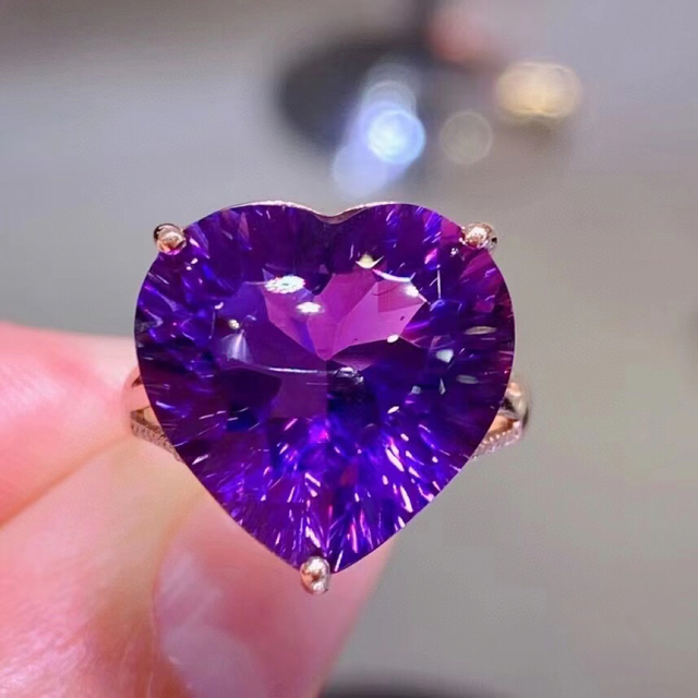 ⭐天然 アメジストダイヤ リング k18 10.8ct 4