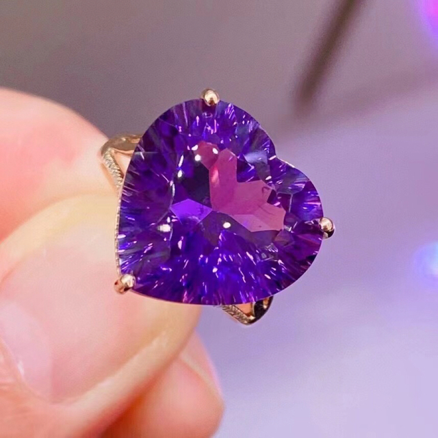 ⭐天然 アメジストダイヤ リング k18 10.8ct 2