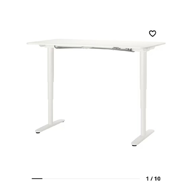 IKEA(イケア)のIKEAスタンディングデスク120？×70？手動リモートワーク/テレワーク脚のみ インテリア/住まい/日用品の机/テーブル(オフィス/パソコンデスク)の商品写真