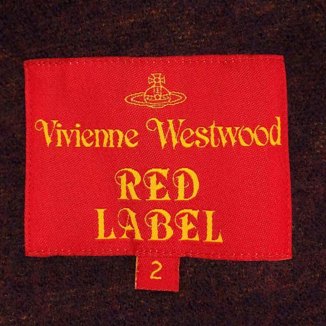 VIVIENNE WESTWOOD RED LABEL / ヴィヴィアンウエストウッドレッドレーベル | ウール タータンチェック ビッグカラー  アシンメトリー コート | 2 | レッド | レディース