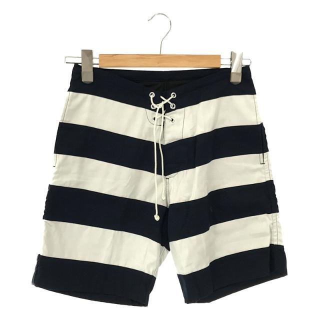 【新品】  NALUTO TRUNKS / ナルトトランクス | 7fix WALK SHORTS ボーダーショーツ ハーフパンツ | 28 | ネイビー/ホワイト | メンズ