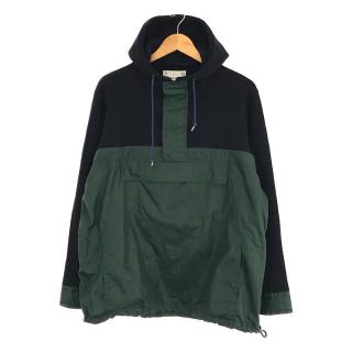 【美品】  sacai / サカイ | × THE NORTH FACE ノース フェイス コラボ “THE”hybrid 異素材 切替 ナイロン スウェット プルオーバー パーカー アノラック フーディー | 2 | グリーン | メンズ