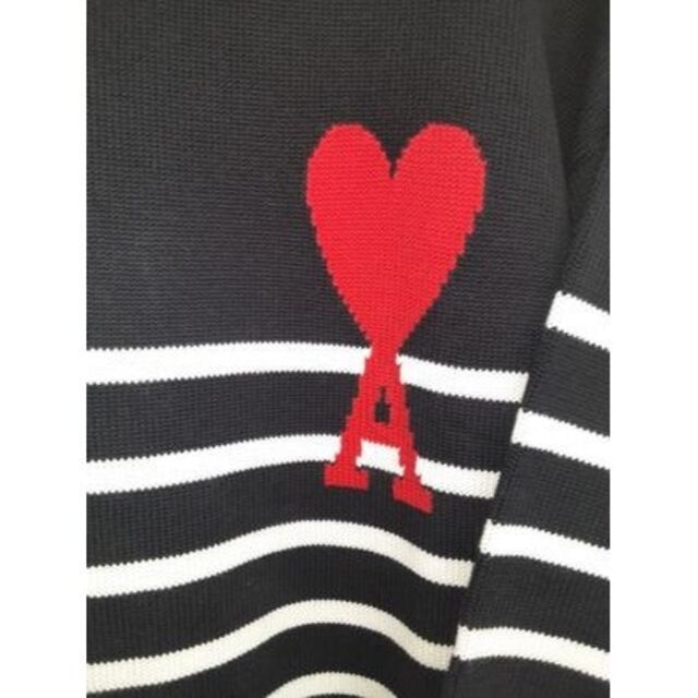ami(アミ)の男女OK♪AMI PARIS オーガニックコットン ストライプ セーター ロゴ レディースのトップス(ニット/セーター)の商品写真