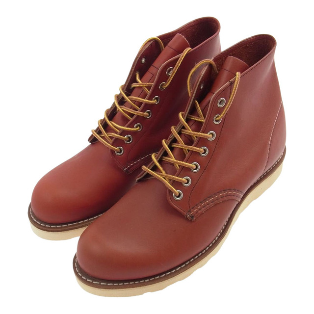 RED WING レッドウィング ブーツ 8166 6インチ クラシック ラウンド ワークブーツ 犬タグ レッド系 27.0cm【美品】約31cm高さ