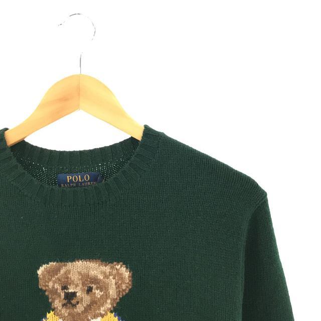 【新品】 POLO RALPH LAUREN / ポロラルフローレン | POLO BEAR ポロ ベア クルーネック ニット セーター | XS |  グリーン | メンズ